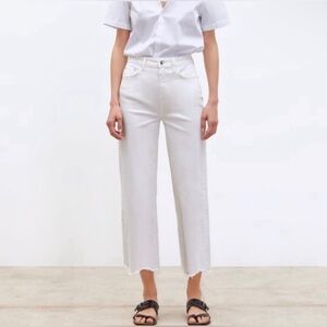 White Zara High-rise Wide-leg Jeans